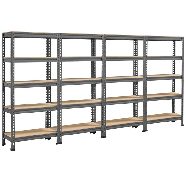 Yaheetech 5 Tier Garage Shelving Units, Heavy Duty Racking shelves, 150KG Per Shelf/750KG Capacity, 70cmx30cmx150cm（LxWxH,Dark Gray