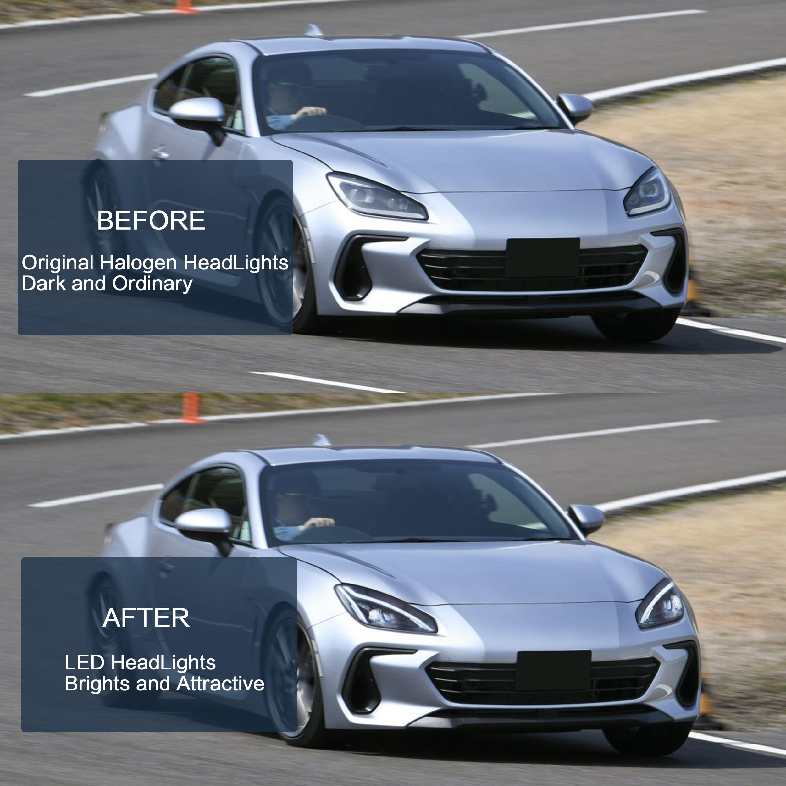 VLAND LED Tail Lights Compatible with Toyota 86 GT86 2012-2020/Subaru BRZ 2013-2020/Scion FR-S 2013-2020, Full LED Rear Light with Sequential Indicator, Red White Lens