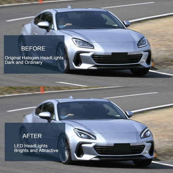 VLAND LED Tail Lights Compatible with Toyota 86 GT86 2012-2020/Subaru BRZ 2013-2020/Scion FR-S 2013-2020, Full LED Rear Light with Sequential Indicator, Red White Lens