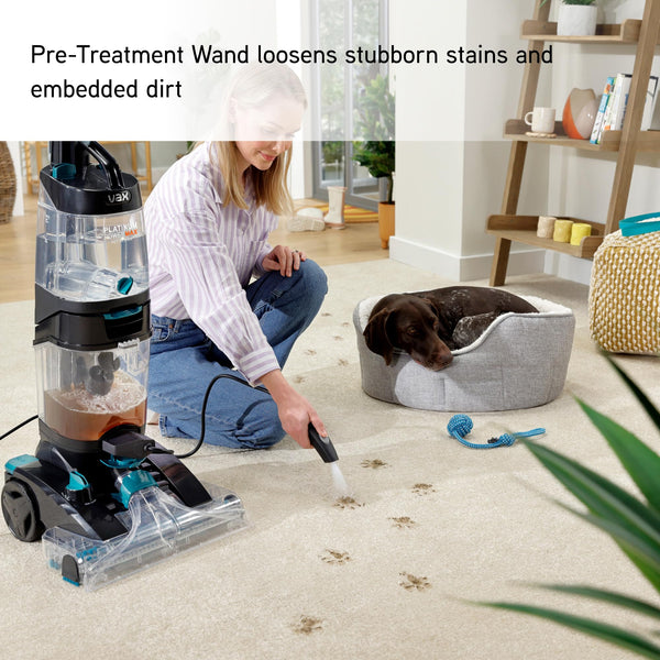 Vax Platinum Power Max Carpet Cleaner, Removes 93% of Bacteria, Proven to clean better than the leading rental, Black