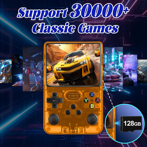 Blidinner R36S Retro Handheld Games Console -With Open Source Linux System,3000mAh Battery,3.5 Inch HD Screen,64G TF Card,20,000+ Classic Games,Portable Mini Game Console for Teens and Adults-Black