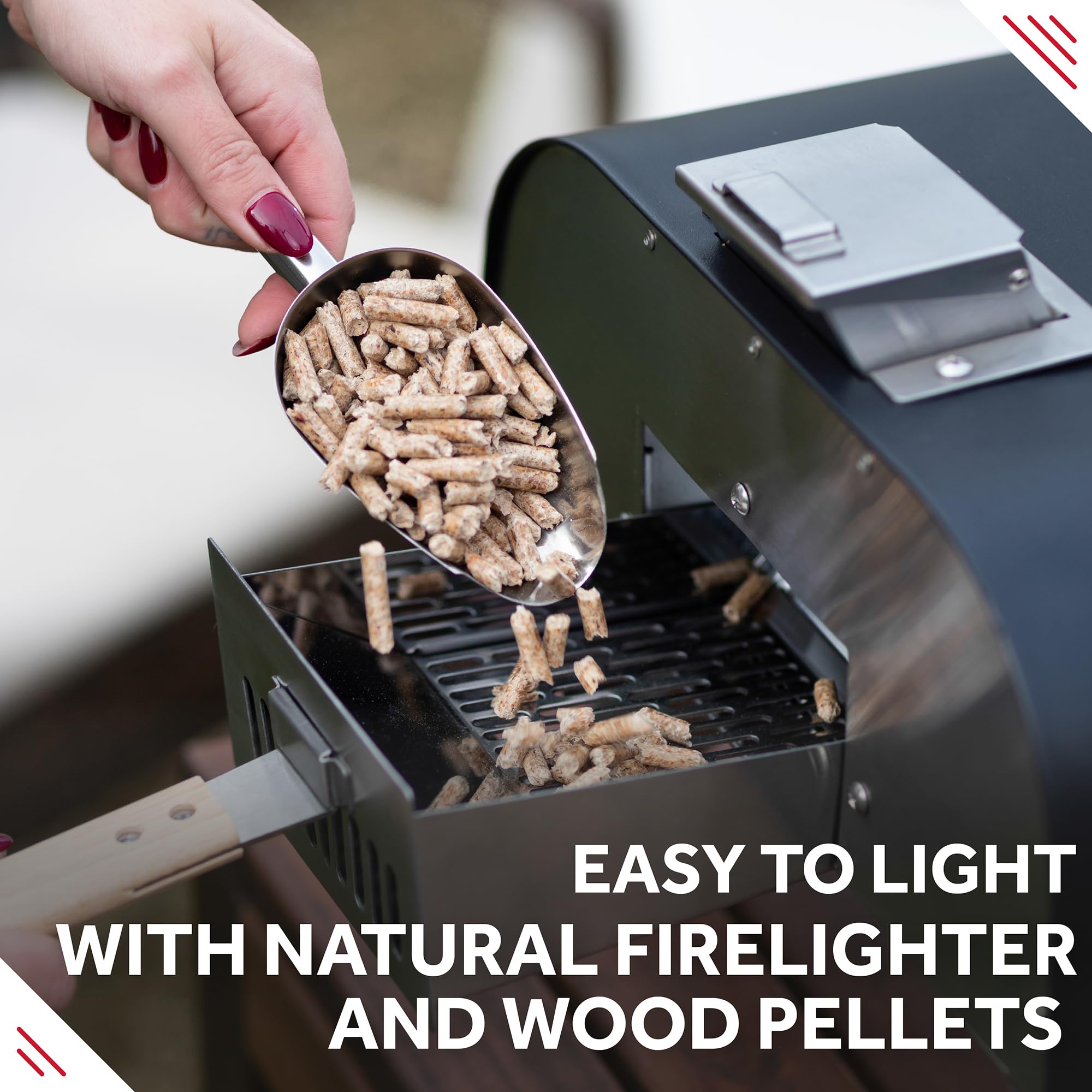 George Foreman Outdoor 12 Inch Wood Pellet Portable Wood Fired Pizza Oven Stainless Steel with Paddle and Carry Bag, BBQ Oven & Smoker, Foldable Legs GFWPPO1SSPC