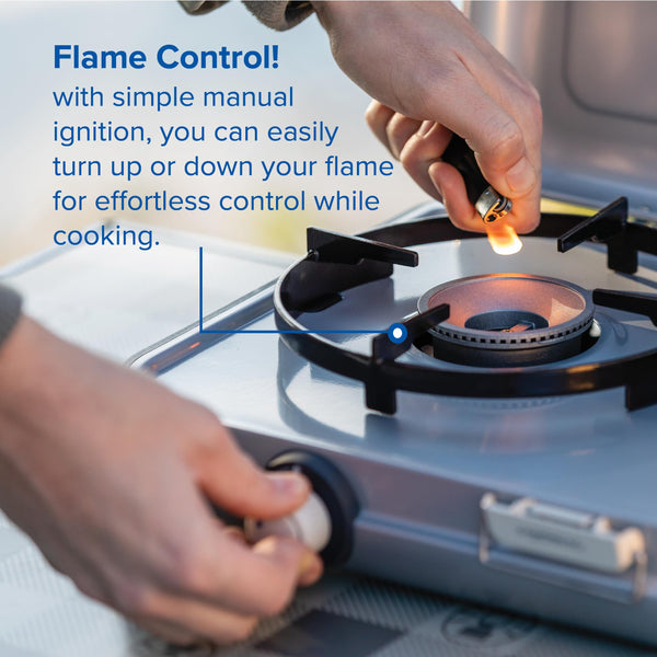 Campingaz Camping Kitchen 2 Camping Stove | 2 x 2000 Watts | 2-Burner Gas Stove with removable pan Supports | portable & compact