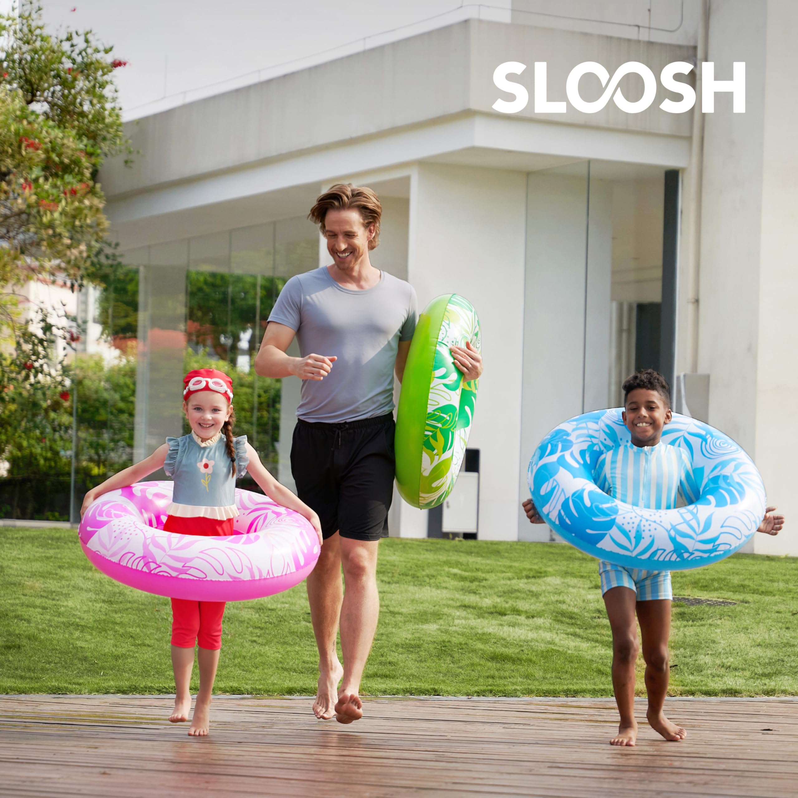 JOYIN Pool Inflatables Swimming Rings 82.5cm (3 Pack), Rubber Ring for Kids and Adults,Pool Inflatables for Adults, Fruit Inflatable Pool Floats for Swimming Pool Party Decorations