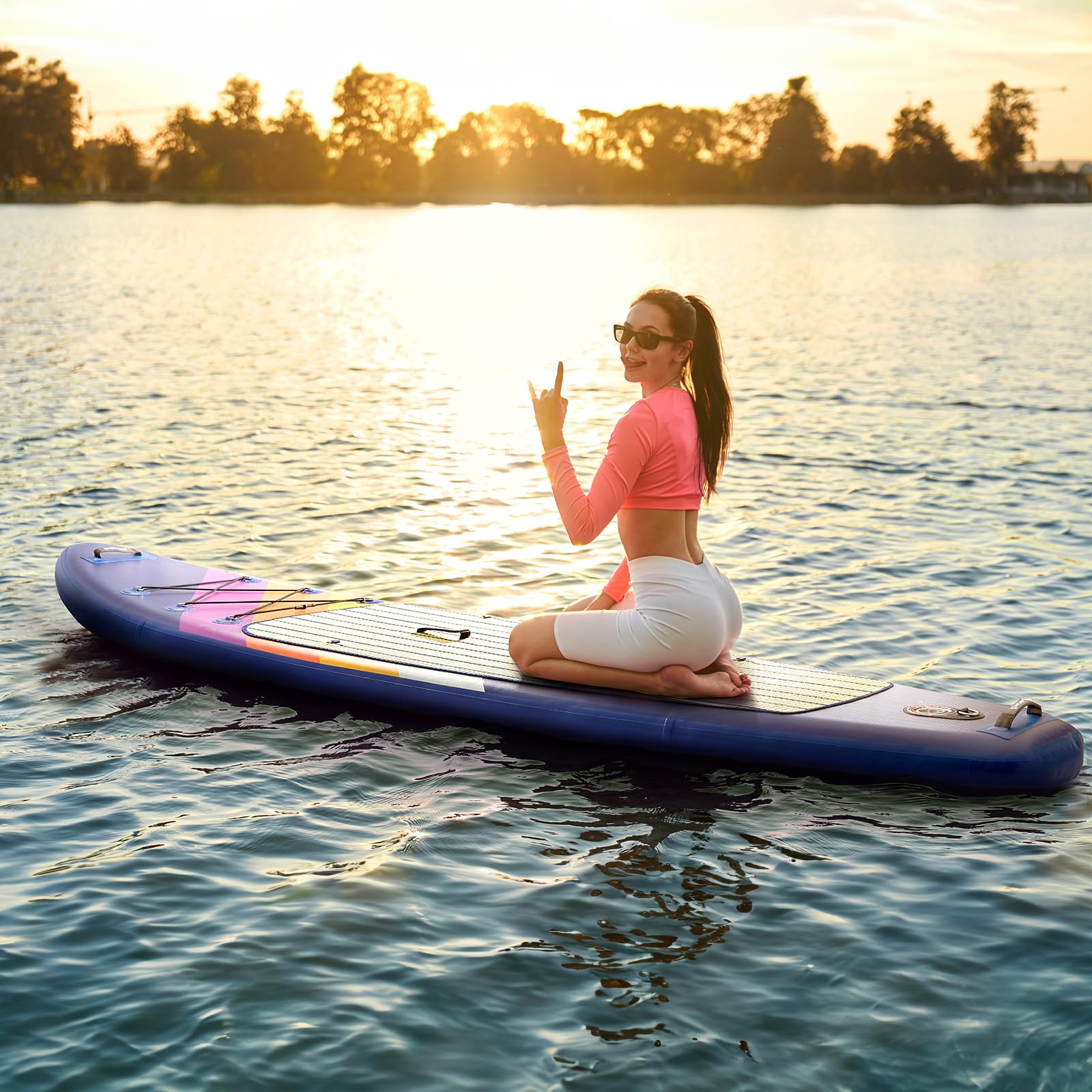 Portal Stand Up Paddle Board, 10'6x33 x6 Inflatable Paddle Boards with SUP Accessories Including Carry Bag, Hand Pump, Paddle, Leash, Fin, Repair Kit, Waterproof Phone Case