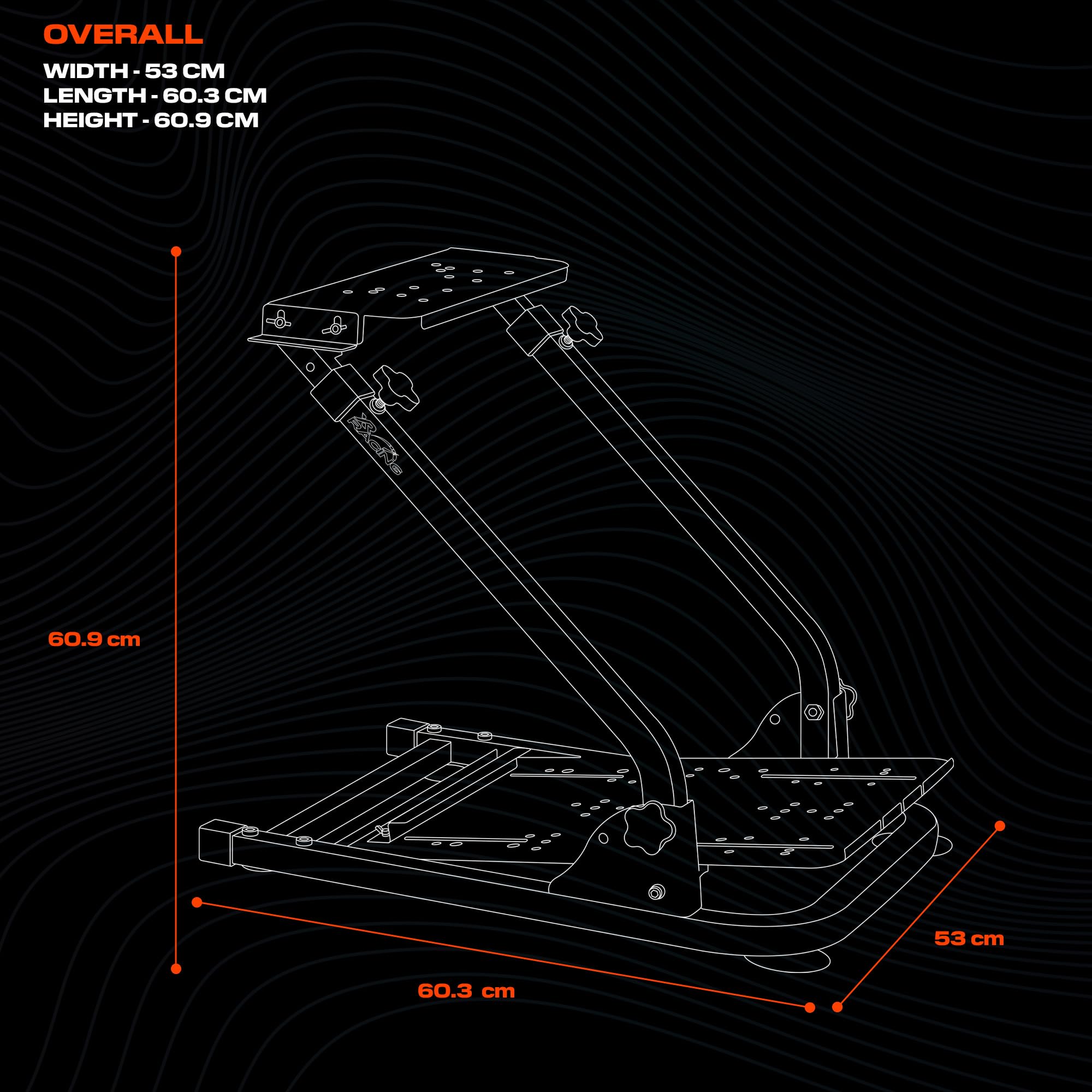 X-Rocker Steering Wheel Stand, Foldable Racing Wheel Stand with Seat Fixing Rod, Adjustable Height, Adjustable Angle, Suitable for Logitech, XBOX, Madcatz, Playstation, Racing Wheel Stand - Black
