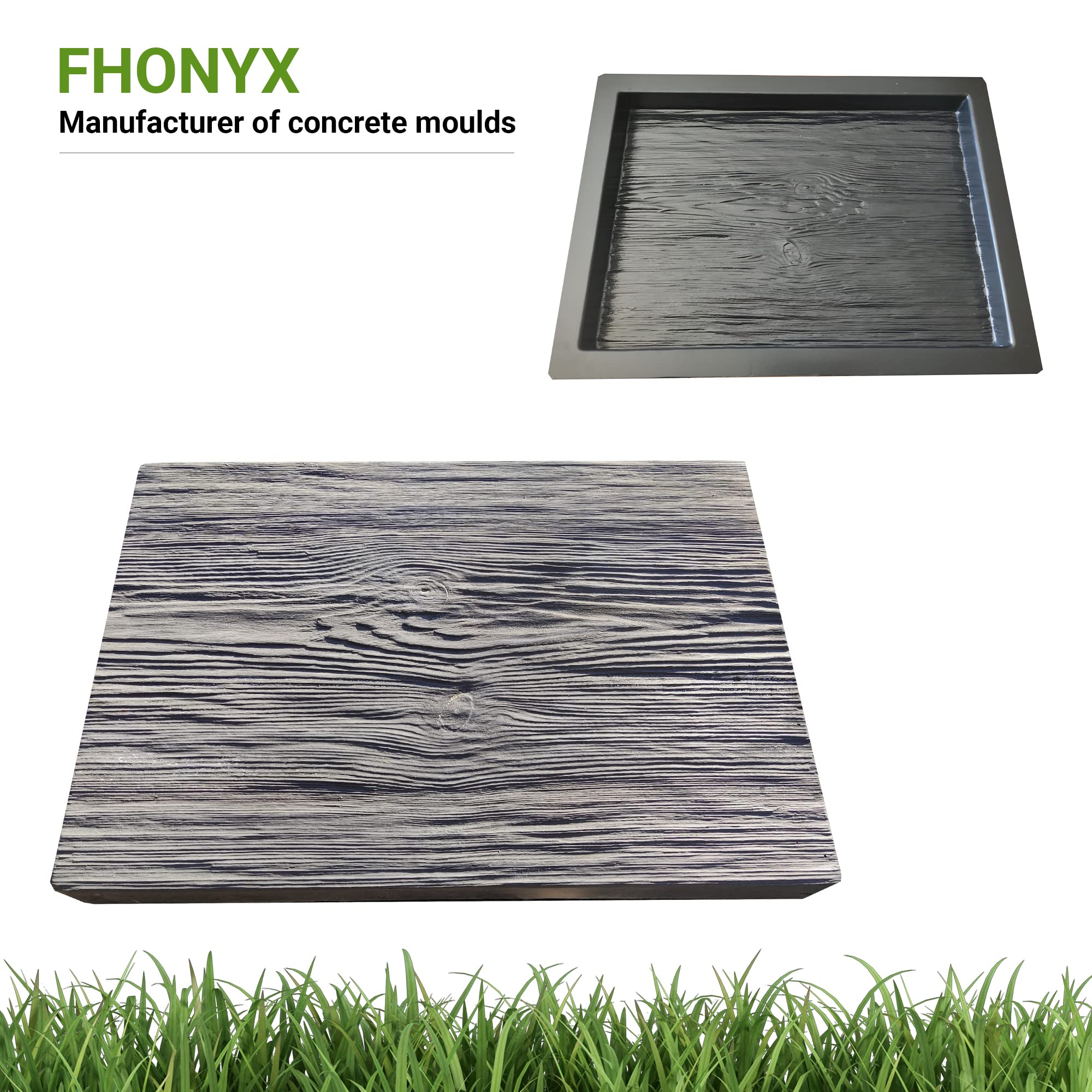 FHONYX 2 PCS Concrete Moulds 50x35x4cm, Paving slabs, decking Board, Imitation Wood, Garden Lawn, Decoration Garden, Path, DIY, Pavement, Paving