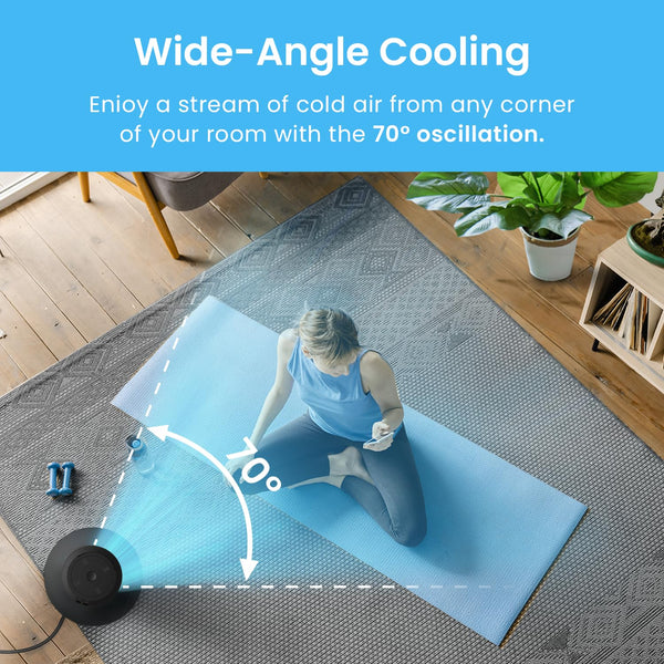 Pro Breeze Bladeless Tower Fan Quiet & Portable with Remote Control, 90° Oscillation, 15h Timer, 4 Modes, 3 Speeds - Powerful Electric 45W Motor Standing Air Circulator for Bedroom & Office