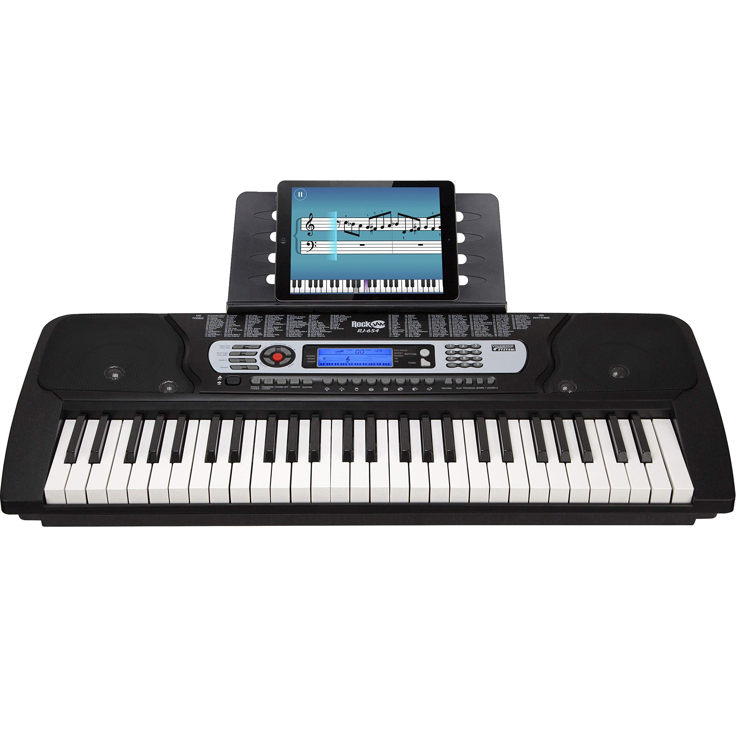 RockJam 88 Key Digital Piano with Full Size Semi-Weighted Keys, Power Supply, Sheet Music Stand, Piano Note Stickers & Simply Piano Lessons