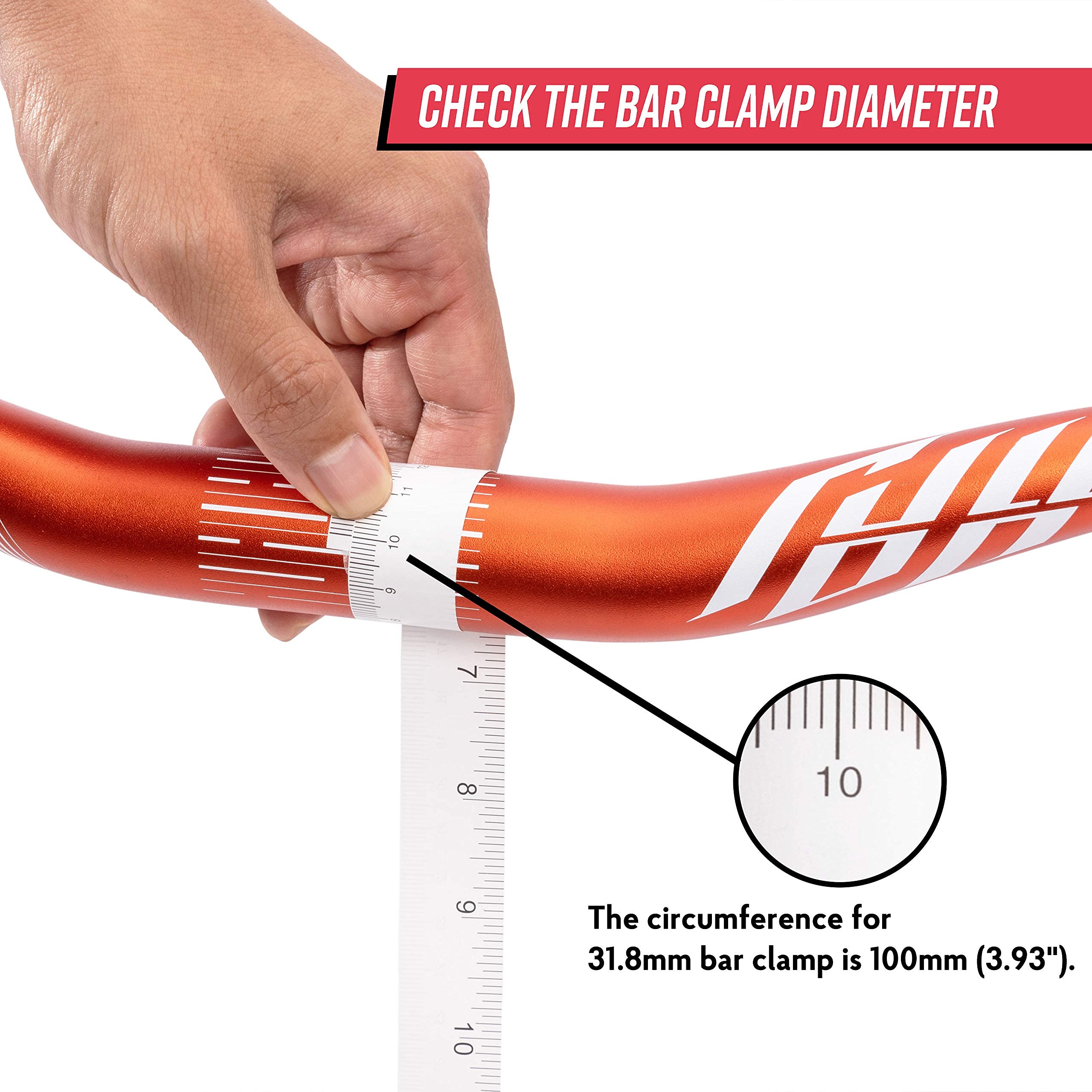 Funn Full On Mountain Bike Handlebar with Bar Clamp 31.8mm and Width 785mm, Tough and Lightweight Alloy Riser Handlebar for MTB, BMX and Road Bike,