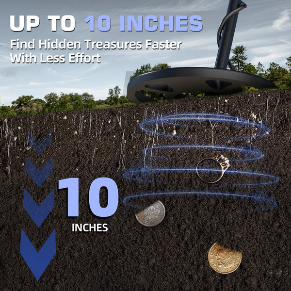 DR.ÖTEK Metal Detector for Adults & Kids, Upgraded Waterproof Gold Detector with Pinpoint & Terrain Modes, One-Click Quick Matching, 6 Modes, Higher Accuracy, Lightweight & Easy to Use