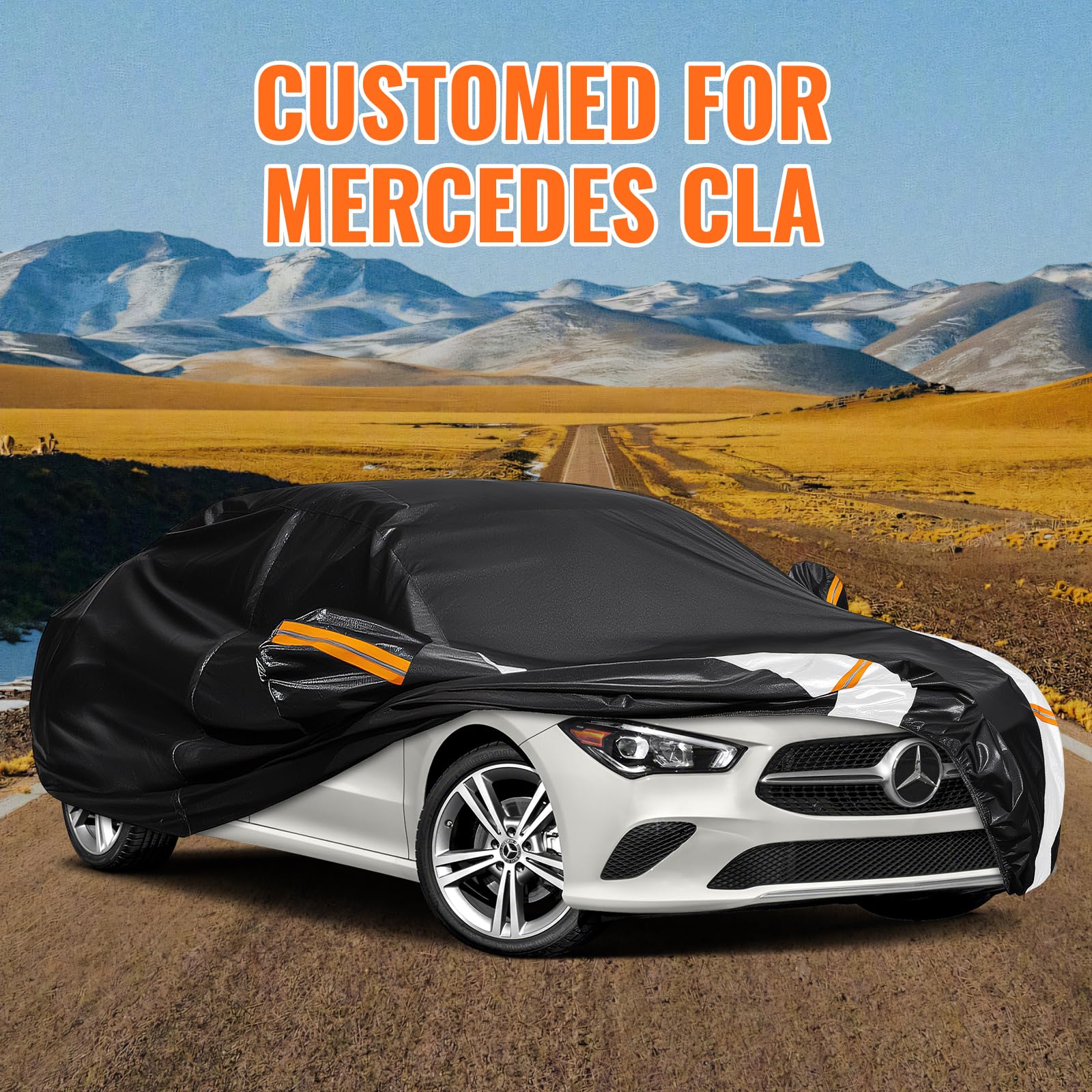 Car Cover Custom Fit for Mini Convertible F57(2016-2023), Car Covers for Outside Storage Waterproof Breathable, Full Cover Outdoor All Weather Protection Rain Sun Dust with Zip and Cotton(Black)