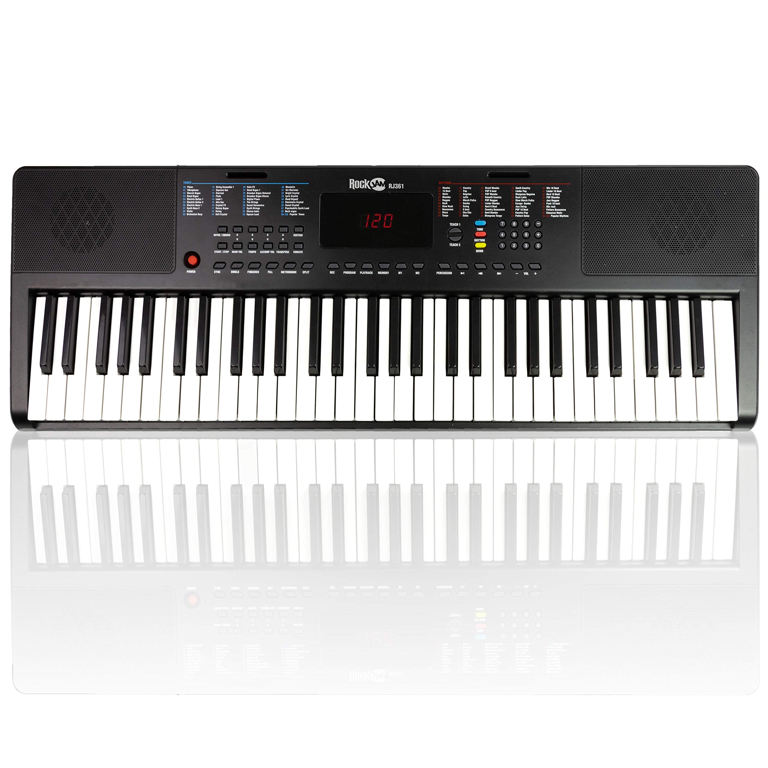 RockJam 88 Key Digital Piano with Full Size Semi-Weighted Keys, Power Supply, Sheet Music Stand, Piano Note Stickers & Simply Piano Lessons