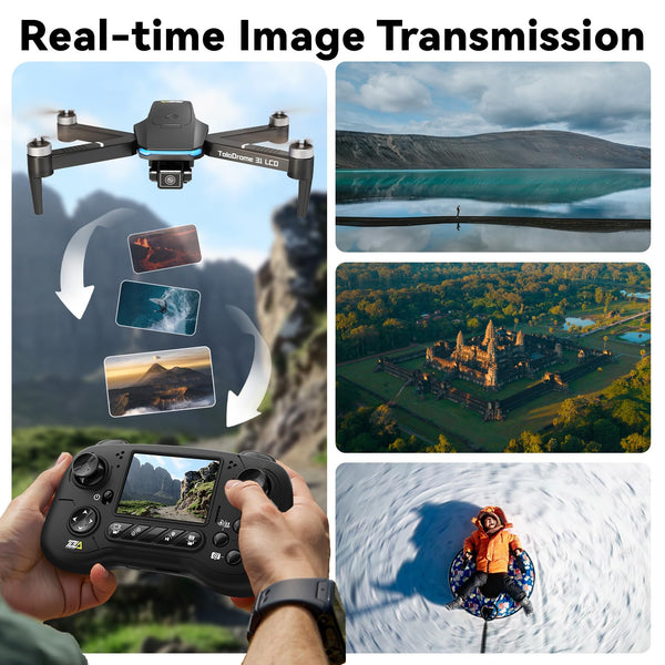 Toladrone TD31LCD Drone with LCD Screen, Digital Image Transmission, Drone with Camera Brushless Motor Drones for Beginners, Foldable RC Quadcopter for Adults