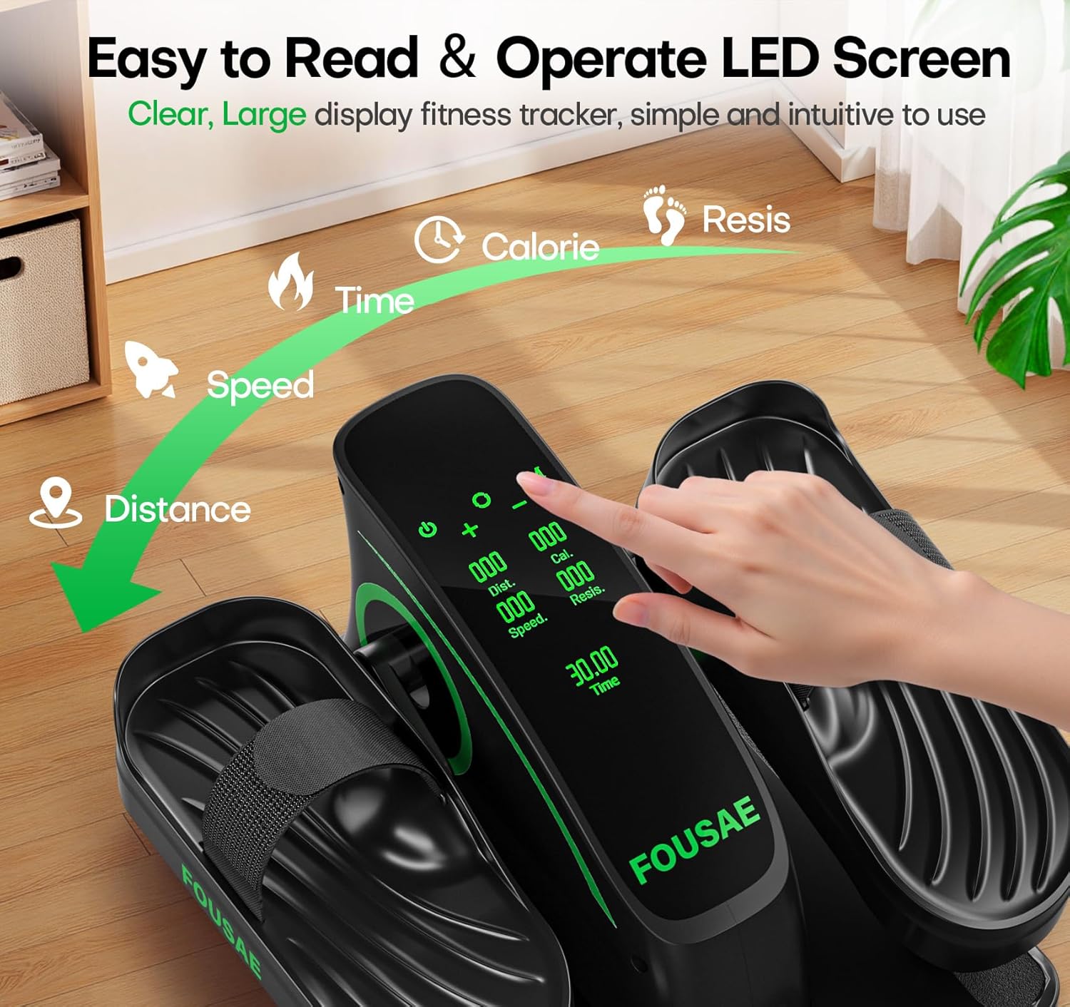 Under Desk Elliptical Machine for Home, 2 in 1 Electric Pedal Exerciser, Electric Leg Exerciser for Seniors with 15 Adjustable Speed, Seated Cross Trainer with Remote Control & Non-Slip Pad