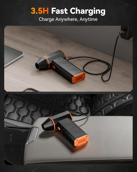 WOLFBOX MF50 Electric Air Duster-110000RPM Super Power Cordless Air Duster, 3-Gear Adjustable Mini Blower with Fast Charging, Dust Blower for Computer, Keyboard, House, Outdoor and Car