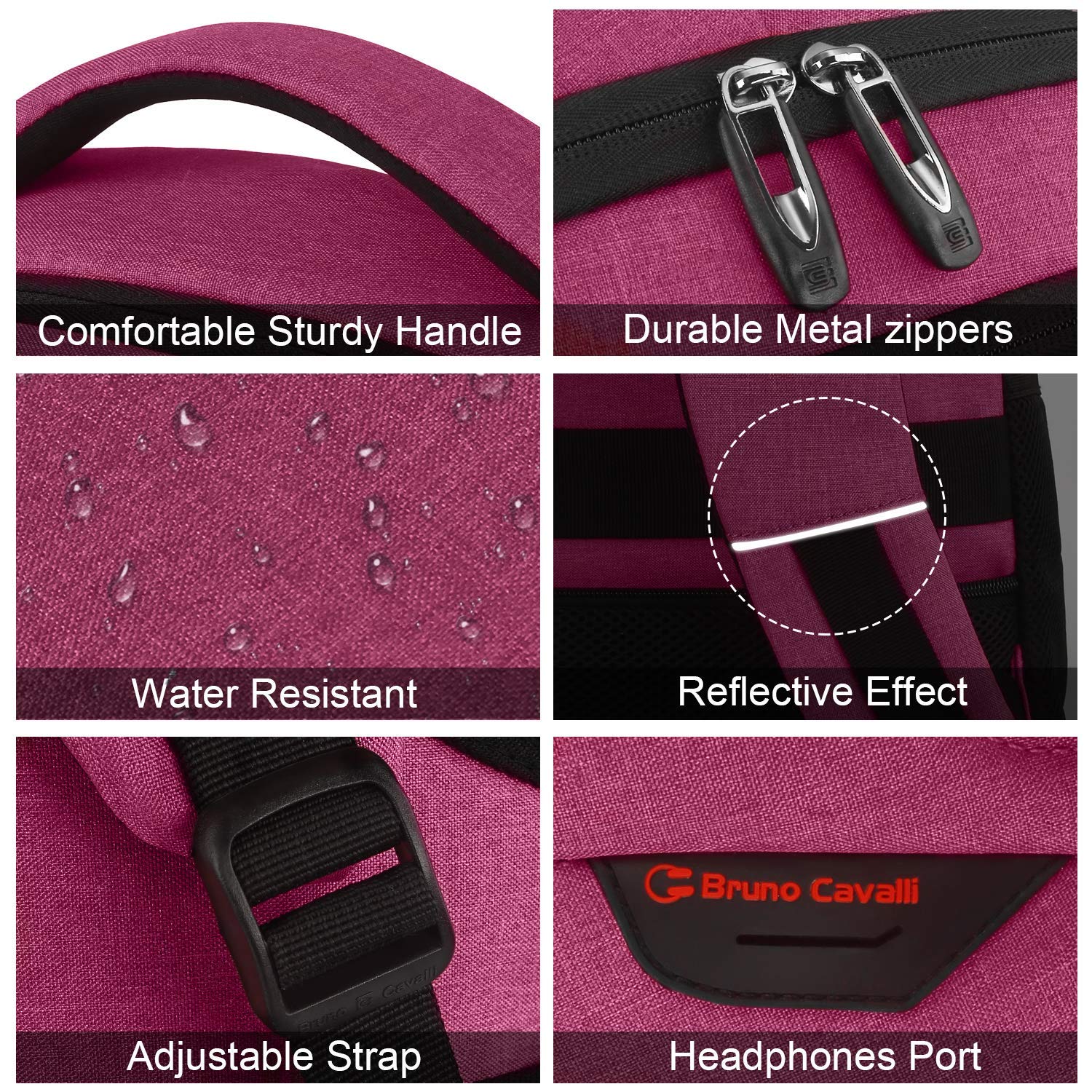 KASIBON Laptop Backpack with USB Charging&Headphone Port,Anti-Theft Business Laptop Backpack with Breathable Padded Shoulder Strap, Water Resistant Computer Rucksack