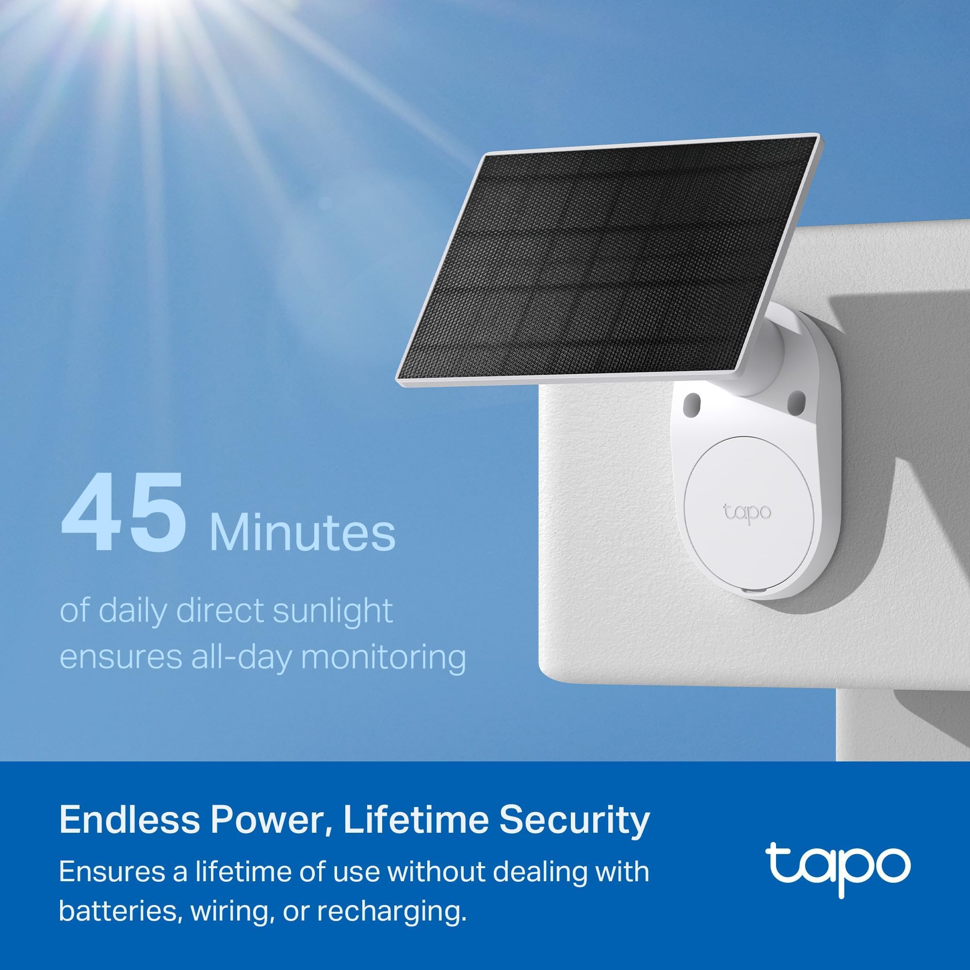 Tapo TC82 KIT 2K 3MP Battery Solar Security Camera Outdoor, Maintenance-free, Colour Night Vision, Outdoor Camera No Monthly Fee, Smart Person Detection, IP65, Works with Alexa & Google