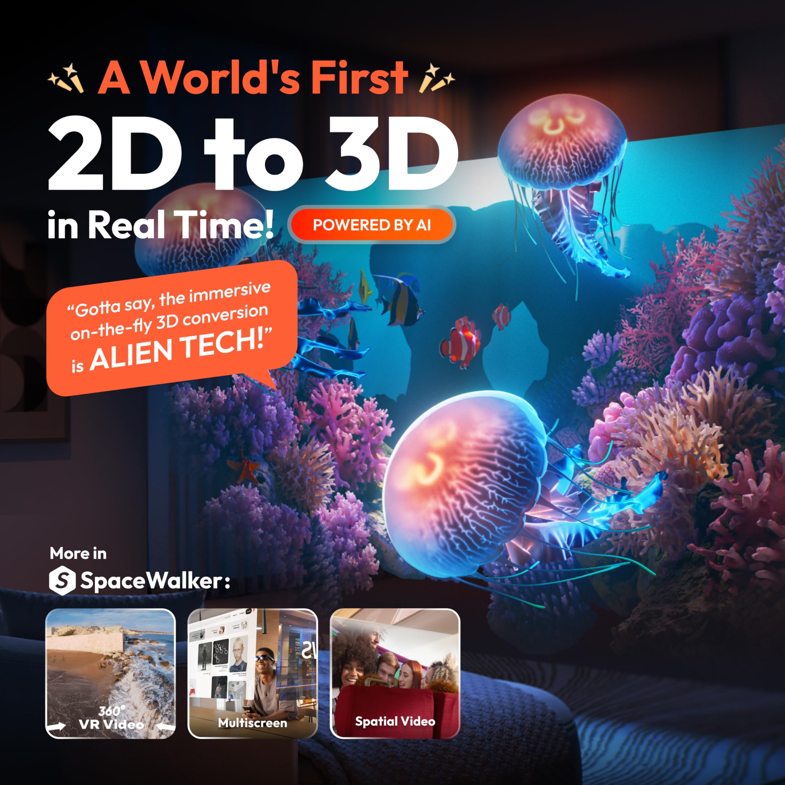 VITURE Pro XR/AR Glasses — 135" 120Hz 1000Nits UltraClarity Display, Harman Audio, Electrochromic Film, Smart Glasses for iPhone 16/15/Android/Mac/PC/Steam Deck/Gaming Consoles