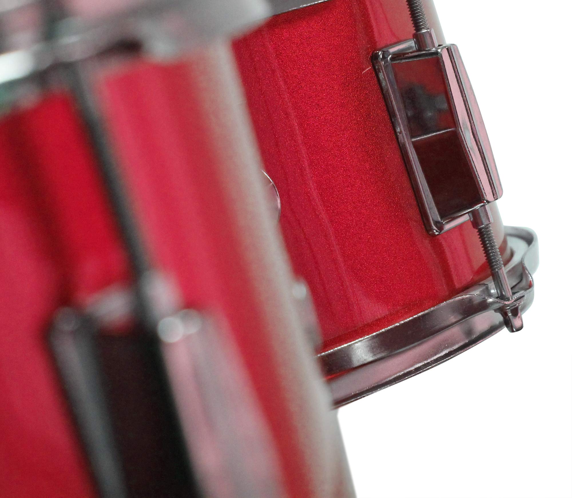 Music Alley DBJK02-BK Three Piece Junior Drum Kit for Kids with Cymbal Pedal Drum Stool and Drum Sticks Metallic Black 3 Piece