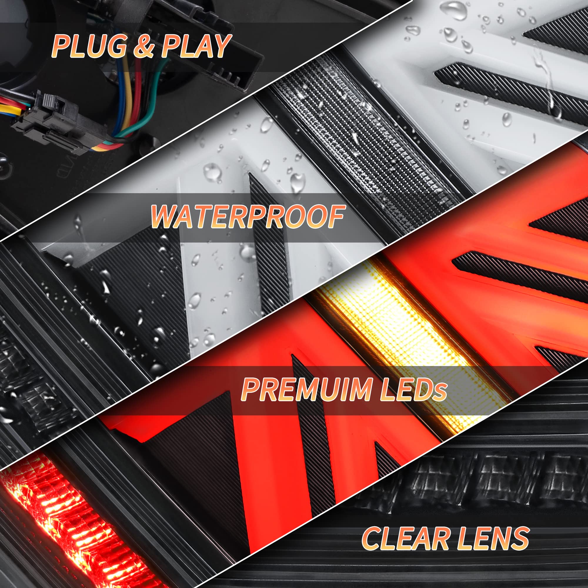 VLAND LED Rear Lights Compatible with Mini Cooper R56 R57 R58 R59 2007-2013, w/Startup Dynamic Display & Sequential Turn Indicator, 1 Set (Red)