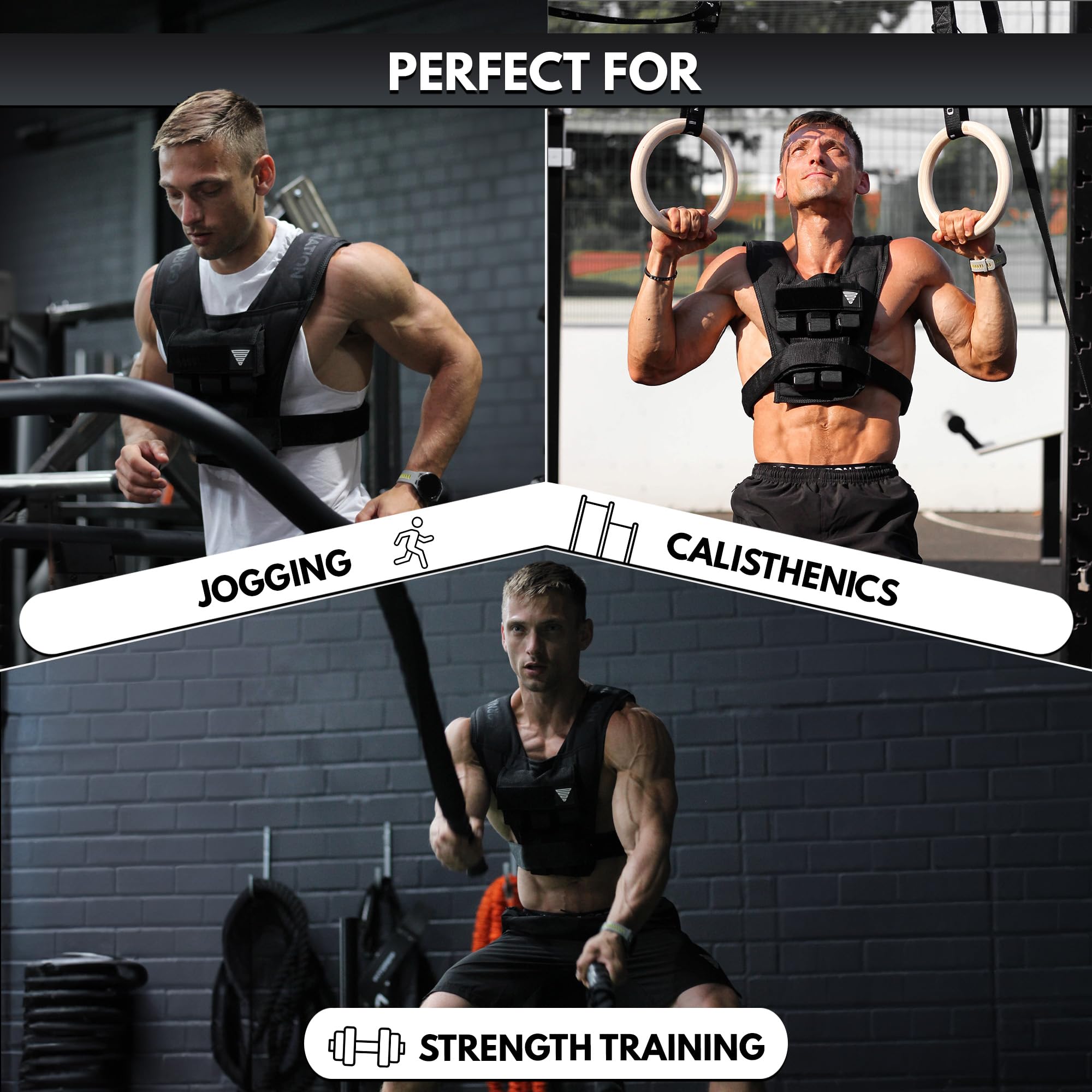 GORNATION Weighted Vest, Adjustable Weighted Vest with Removable Weights for Fitness, Running, Calisthenics & Strength Training, Weight Vest Ideal for