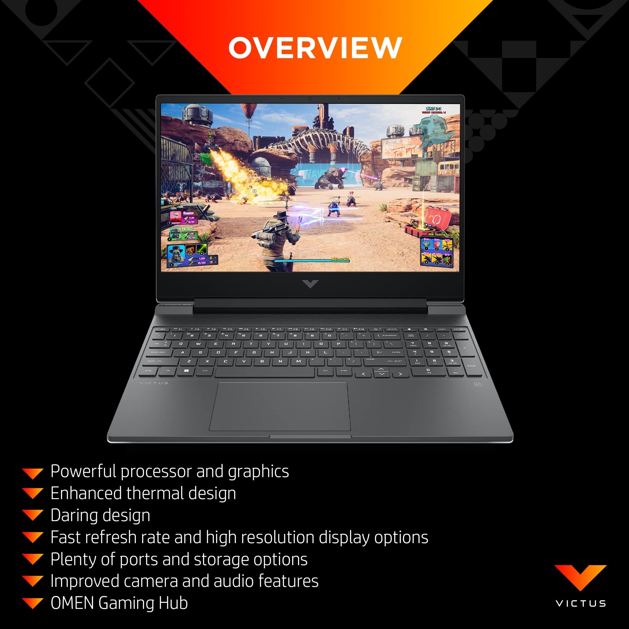 HP Victus 15.6" Gaming Laptop, AMD Ryzen 5-8645HS, 8 GB RAM, 512 GB SSD, NVIDIA GeForce RTX 2050 Graphics, FHD IPS Display, Up to 6 hrs 15 battery, Win 11, Mica Silver, 15-fb2002sa