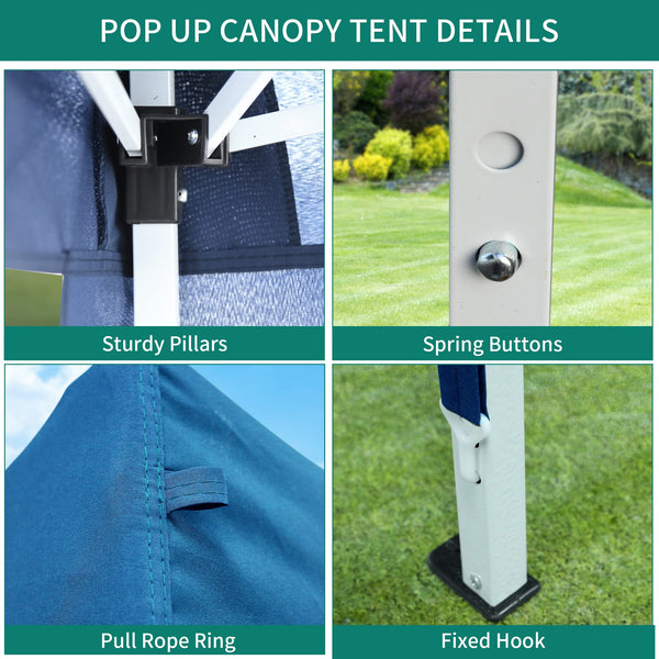 YITAHOME 3x3Meter Instant Heavy Duty Pop Up Gazebo, Folding Garden Camping Party Tent Canopy Marquee with Roller Bag