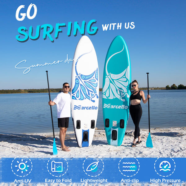 Inflatable Stand UP Paddle Board, 10’6 x 33” x 6” Paddle Board with Backpack, Pump, non slip Mat, Phone Case Ultra-Light Paddle Boards for Adults