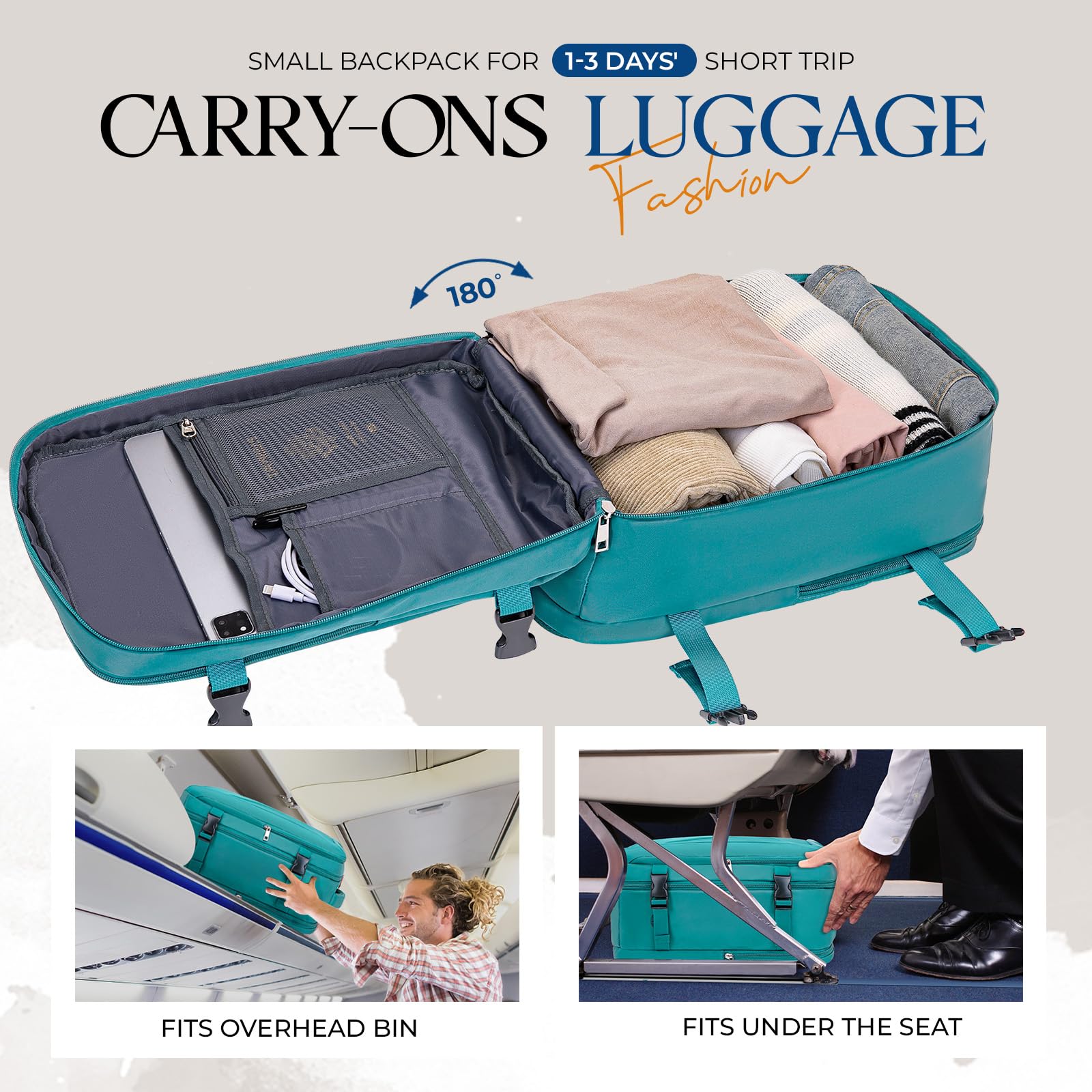 for Ryanair Cabin Bags 40x20x25 Underseat Bag,Small Travel Backpack Cabin Size Carry-ons for Women Men,Hand Luggage for Overnight,Casual Daypack with Laptop Compartment,Anti Theft Pocket