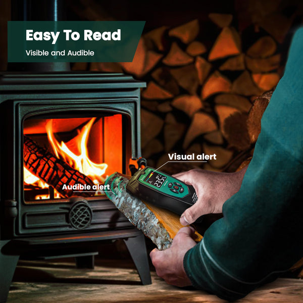 ERICKHILL Wood Moisture Meter, Non-Invasive Damp Meter Detector with 4 Modes, LCD Display with Backlight, Wood and Building Material Dampness Inspection, Moisture Detectors for Wood, Drywall