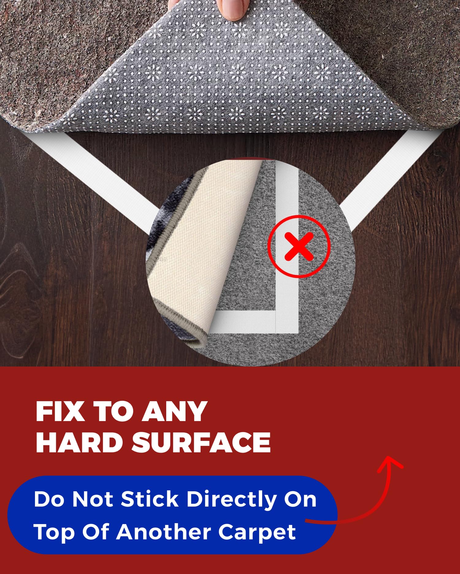 DIY Doctor Heavy Duty Double Sided Carpet Tape – 20m long x 21mm wide, No Residue Extra Strong Sticky Rug Grip Adhesive Tape, Ideal for Home & Professional Use