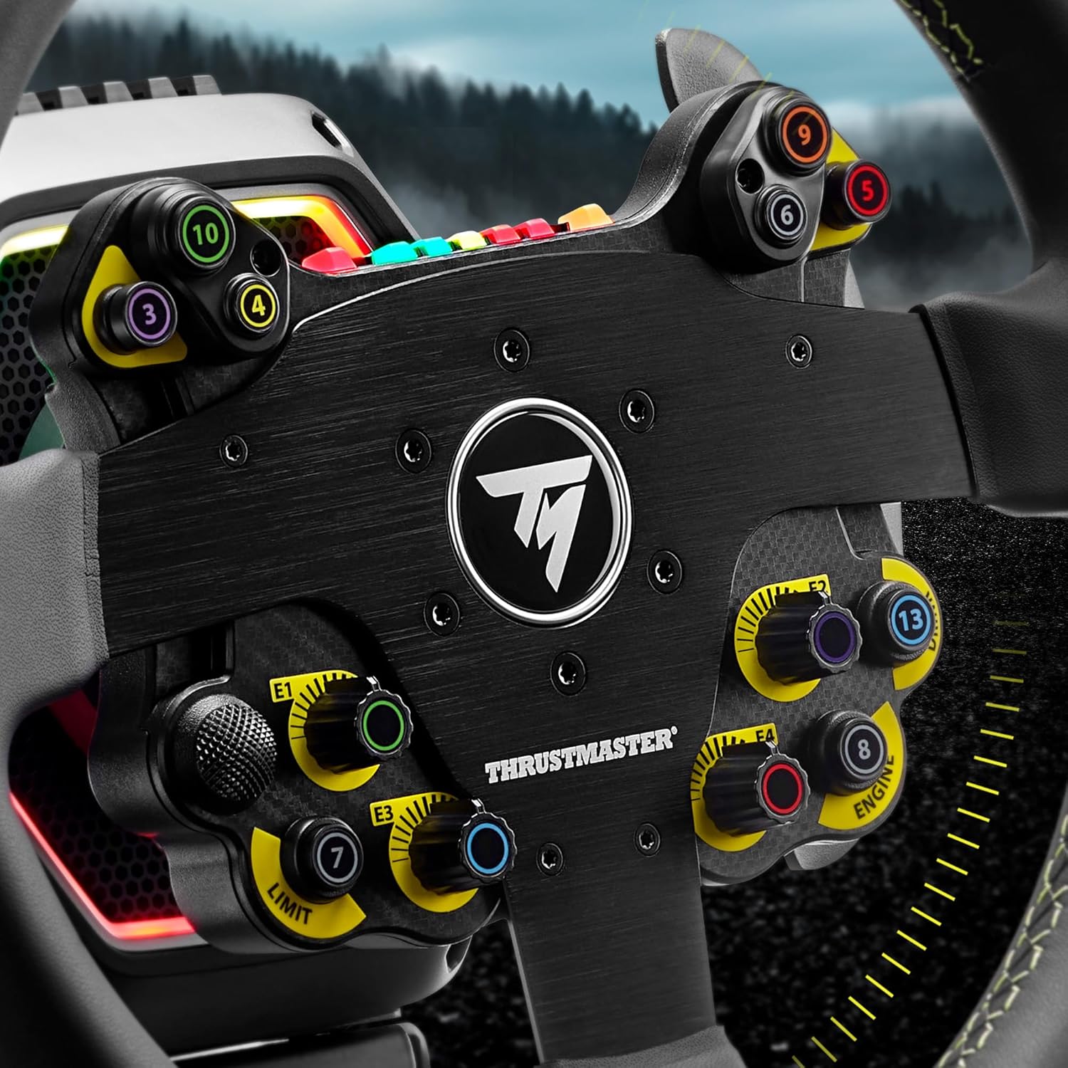 Thrustmaster EVO Racing 32R Leather, Round Leather-Wrapped Wheel Rim and Detachable Hub, For PC and Consoles