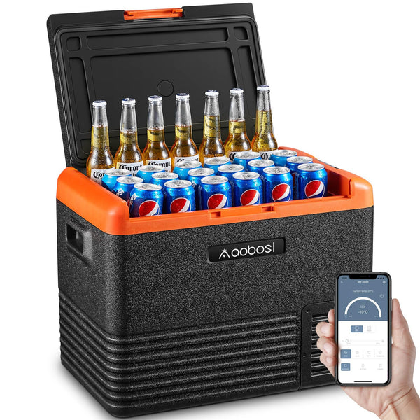 AAOBOSI 83L Campervan Fridge, Camping Refrigerator with APP Control, 12V Fridge Freezer for Campervan, Car, Truck, Boat, Motorhome, Travel