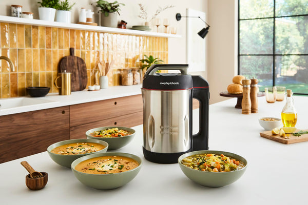 Morphy Richards Saut & Soup Maker, 1.6L, 4 Settings, Smooth, Chunky, Juice, Blend Pause Function, Family Size, Non-Stick Coated Jug, Detachable Power