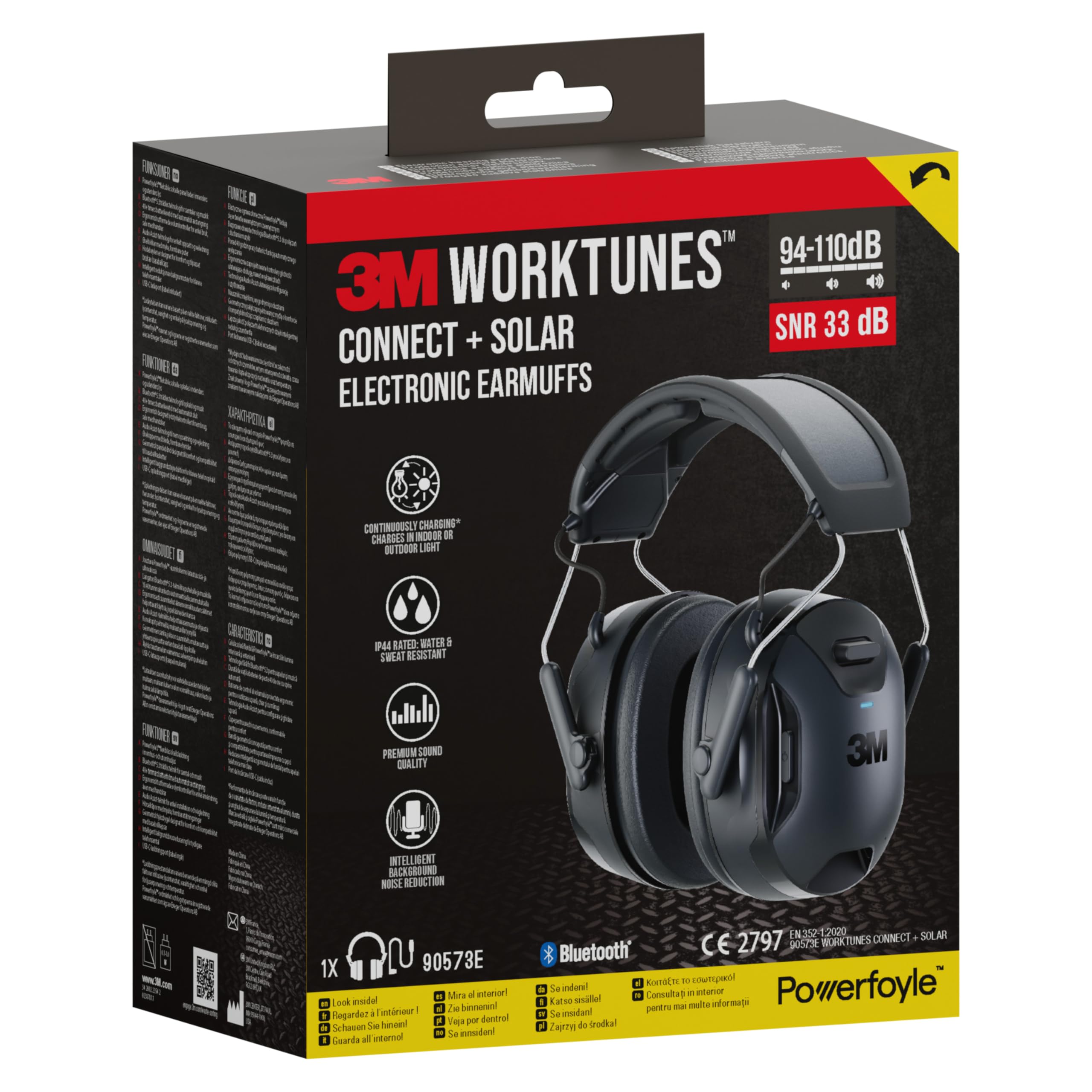 3M WorkTunes Connect Wireless Hearing Protector with Bluetooth Technology 90570E-1