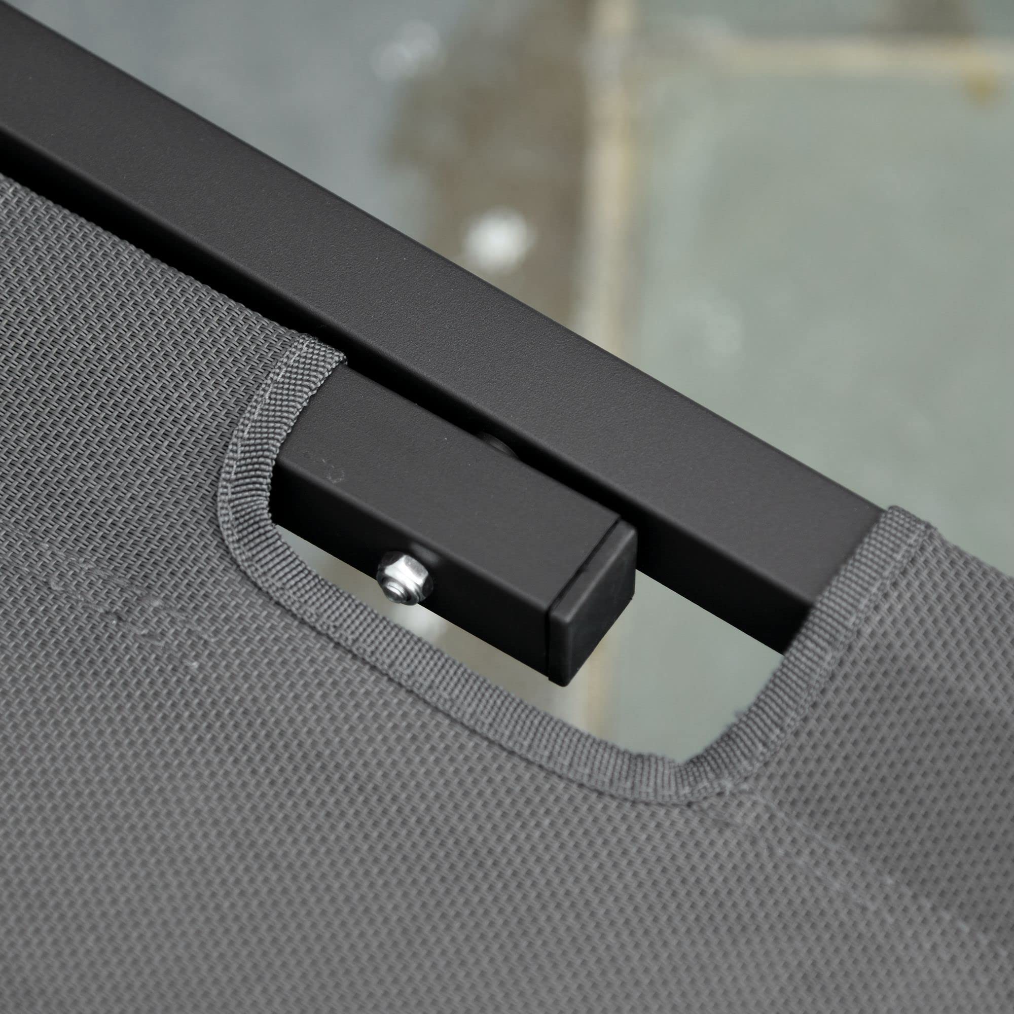 Outsunny Sun Lounger Relaxed Recliner with 5-Position Adjustable Backrest Aluminium Frame for Pool or Sun Bathing Light Grey