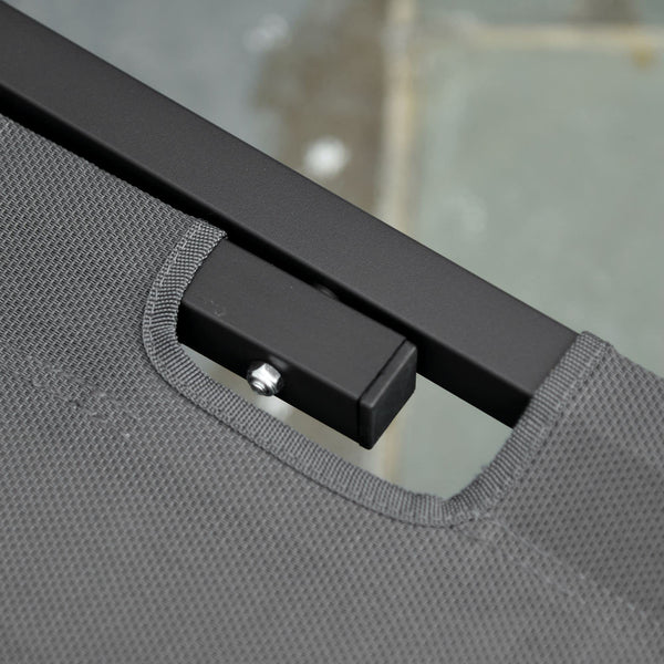 Outsunny Sun Lounger Relaxed Recliner with 5-Position Adjustable Backrest Aluminium Frame for Pool or Sun Bathing Light Grey