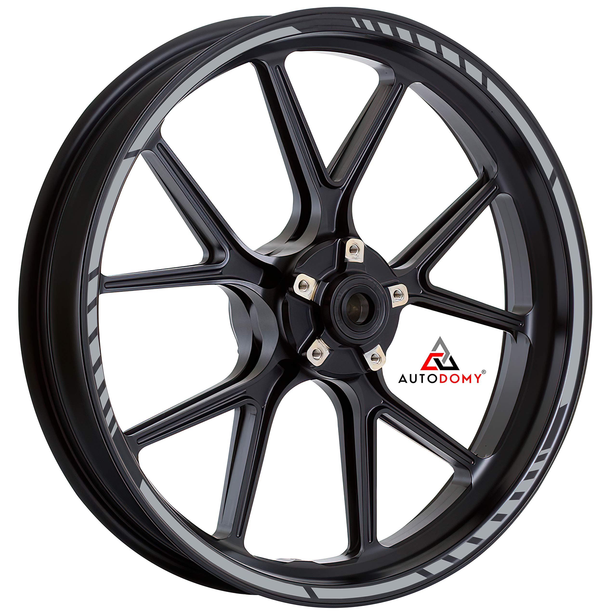 Pack 6 Units Wheel Rim Stickers Desing Sport | Complete set for 2 Motorcycle Wheel Stripes 15" to 19" Resistant Rain and UV | Motorbike Stickers Black