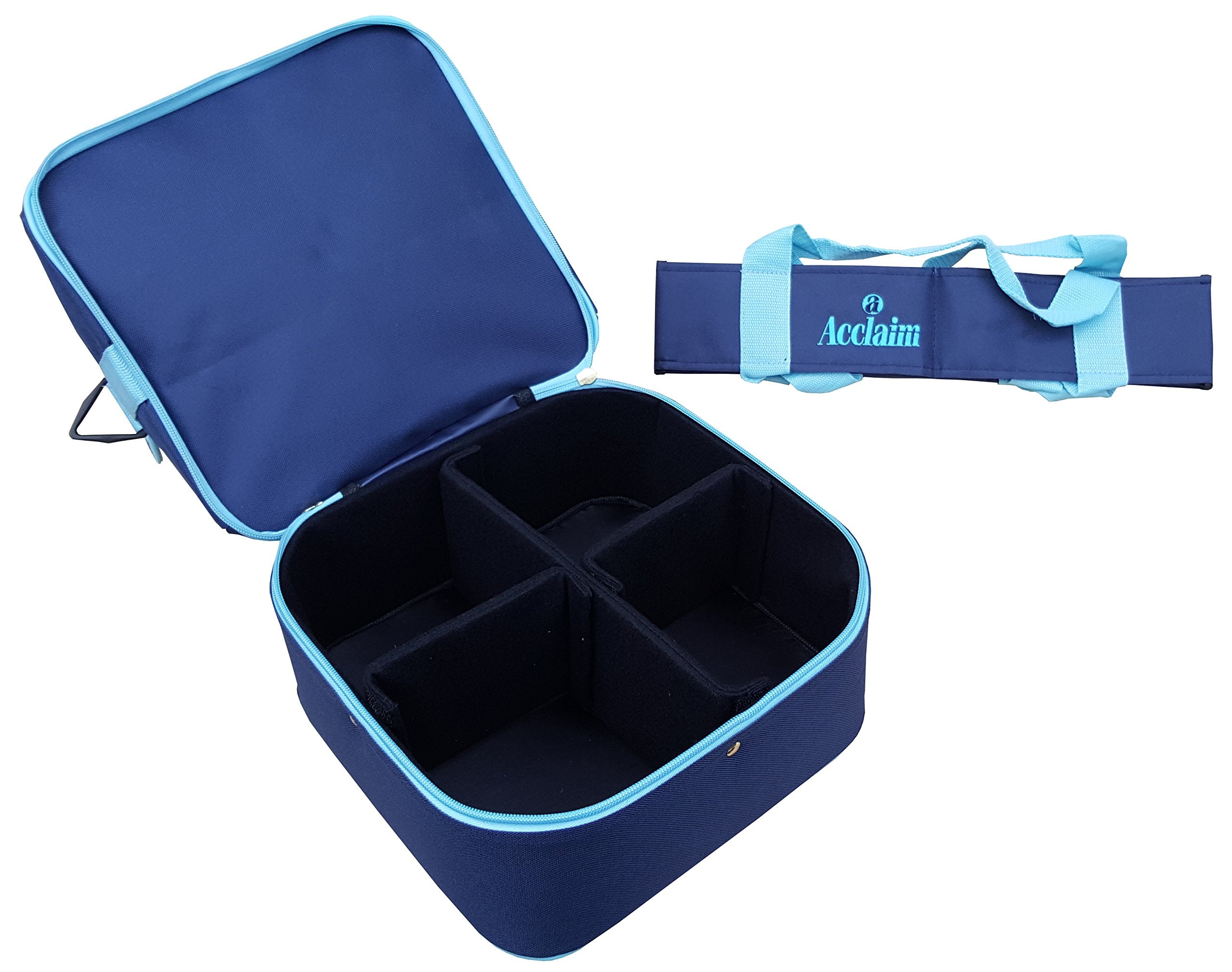 Acclaim Staple Nylon Four Bowl Level Lawn Flat Green Short Mat Locker Bowls Bag And Four Bowls Carrier (Navy Blue/Sky Blue)