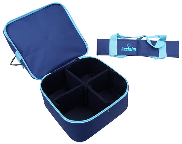 Acclaim Staple Nylon Four Bowl Level Lawn Flat Green Short Mat Locker Bowls Bag And Four Bowls Carrier (Navy Blue/Sky Blue)