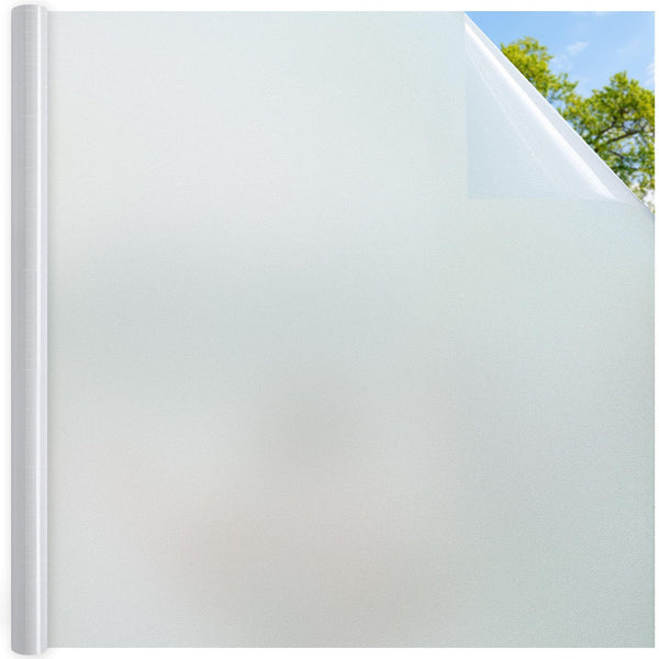 DOWELL Frosted Window Film Privacy Film for Glass Windows 90x400cm, Opaque Frosting Cover for Bathroom Bedroom Kitchen and Office Door, Self Adhesive