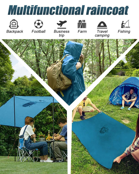 Victoper Waterproof Poncho Adult, Reusable Rain Poncho Adult Waterproof Poncho Waterproof Adult Lightweight Waterproof Raincoat for Outdoor Hiking Camping Cycling Traveling