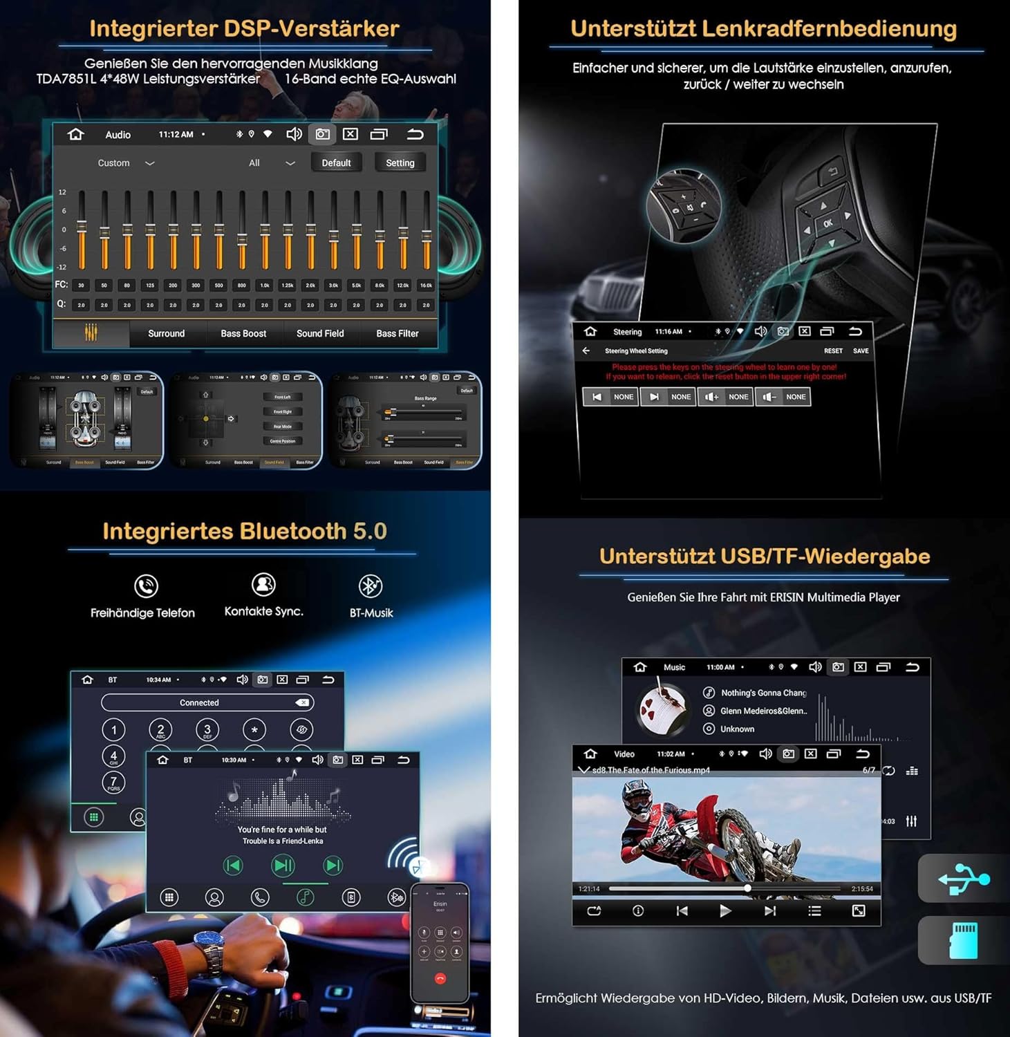 Erisin 7 inch 8-Core 4GB+64GB Android 13 Car Stereo Sat Nav For VW Polo Passat Golf MK5 MK6 Caddy EOS Seat Skoda CarPlay Android Auto DSP DAB+ Bluetooth GPS OPS WIFI 4G DVR CD Player Head Unit