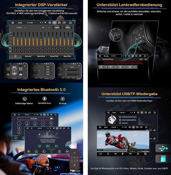 Erisin 7 inch 8-Core 4GB+64GB Android 13 Car Stereo Sat Nav For VW Polo Passat Golf MK5 MK6 Caddy EOS Seat Skoda CarPlay Android Auto DSP DAB+ Bluetooth GPS OPS WIFI 4G DVR CD Player Head Unit