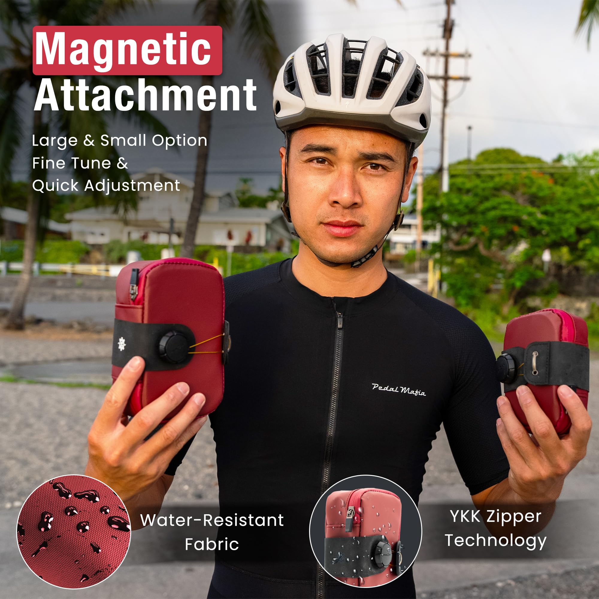 Lumiere & Co. Falcon Magnetic Bike Saddle Bag – 0.69L | 6" x 3.5" x 2" | Sleek Minimalist Brick Design, Fast Magnetic Buckle Attachment | Road Cycling–Specific Bike Seat Bag (Black, Large)