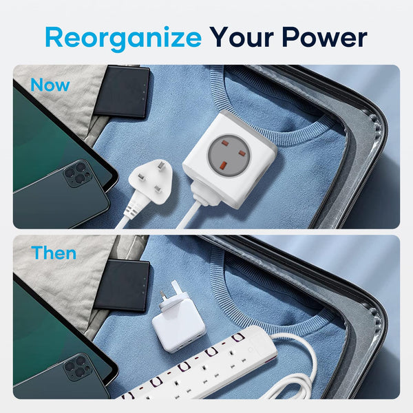 Socket Cube USB C Power Strip with 4 Outlets 3250W and 30W USB C Charging for iPhone 16/15/14, iPad,MacBook, Galaxy, Power Delivery Charging for Game, Dorm Rooms, Home, Office, White