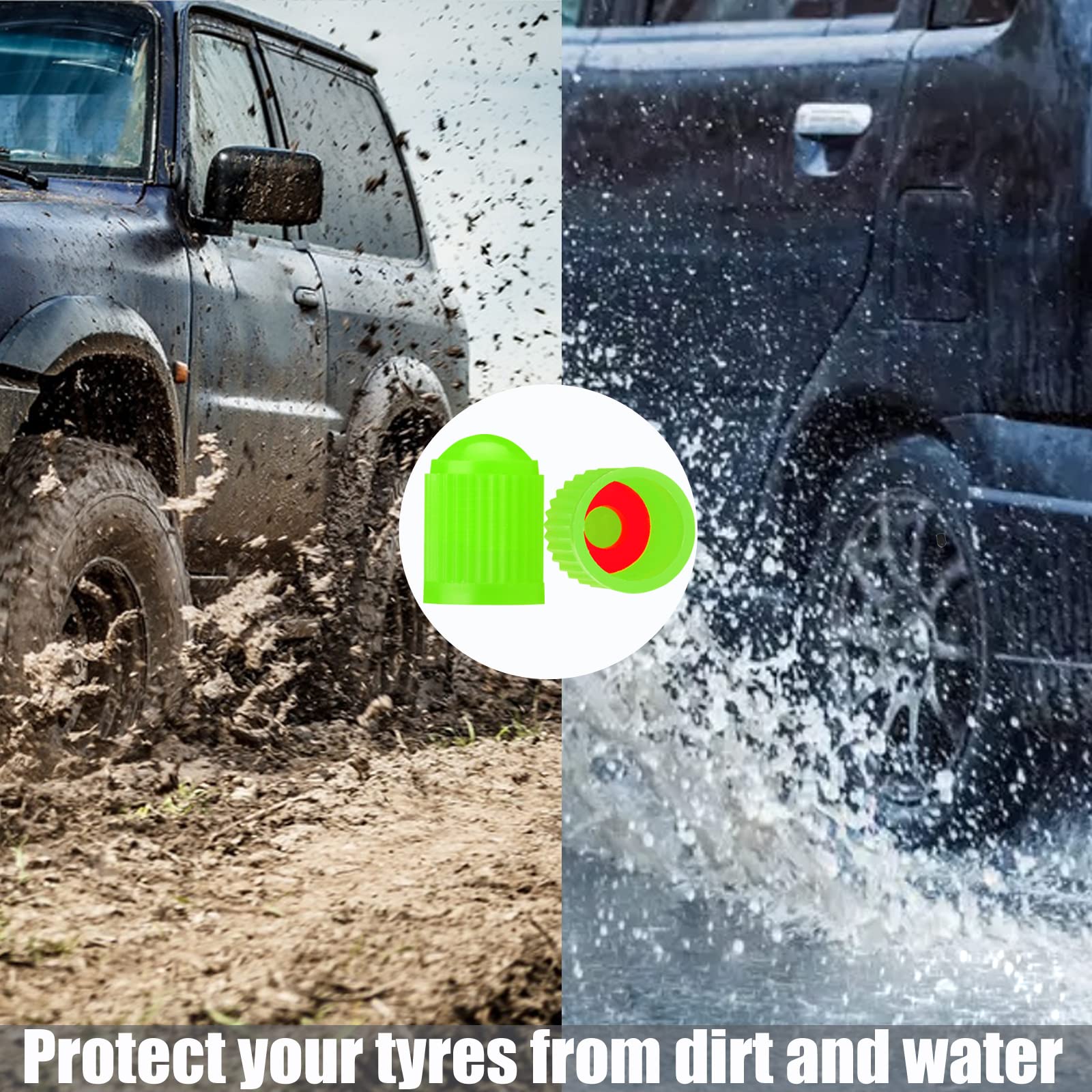 TCPENG® 10PCS Tyre Valve Caps, with O Seal Ring, Universal Stem Dust Covers for SUV, Cars, Bike, Motorcycles, Trucks, Heavy-Duty, Airtight Seal, Screw-On, Easy to Operation (10 Pack Black)