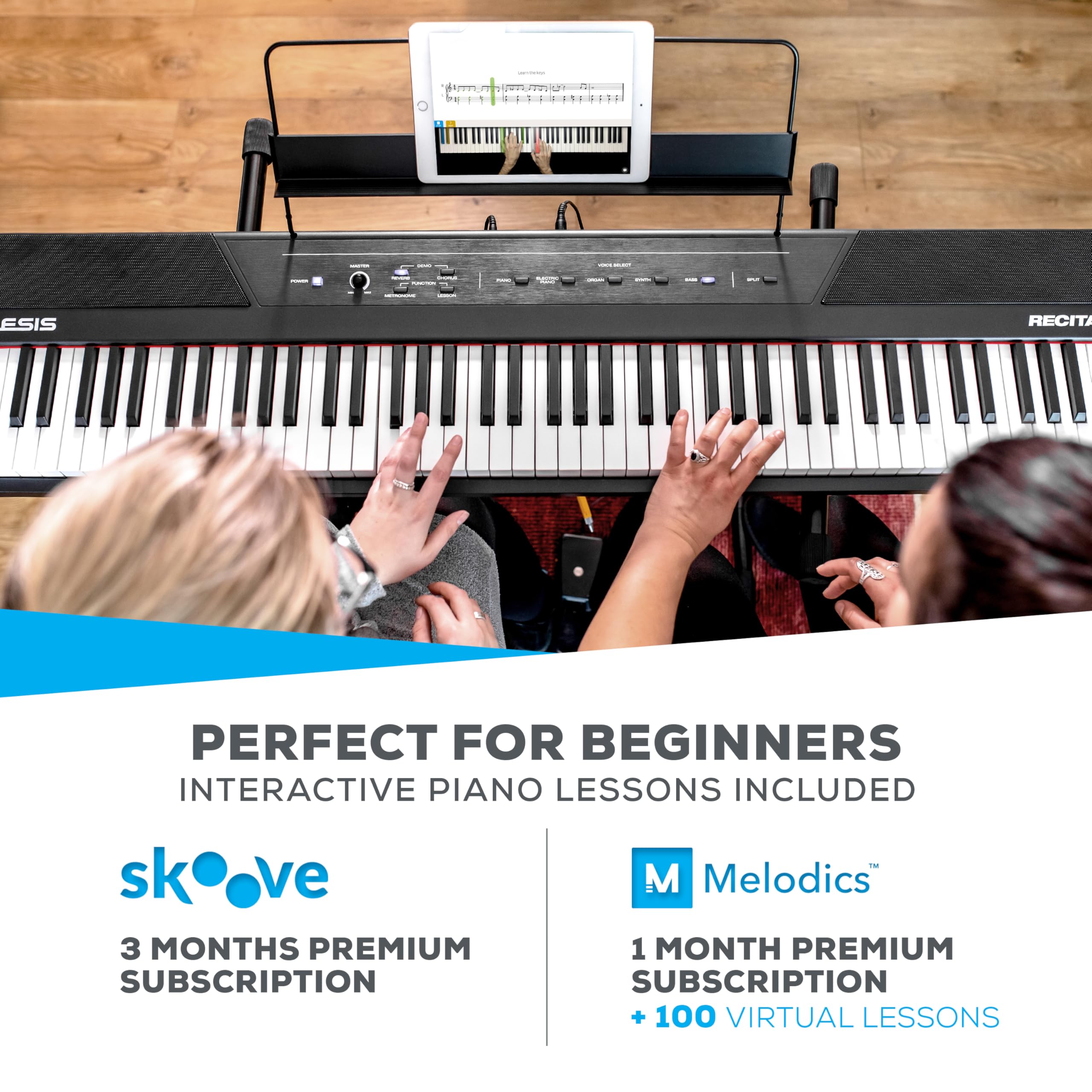 Alesis Recital 88 Key Digital Piano Keyboard with Semi Weighted Keys, Built-In Speakers and Piano Lessons