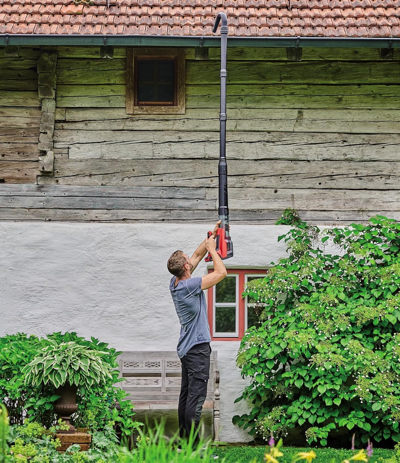 Einhell Power X-Change 18V Cordless Leaf Blower With Gutter Cleaning Set -- Powerful Brushless Motor Air Blower With 670 m?/h Blow Rate -- GE-LB